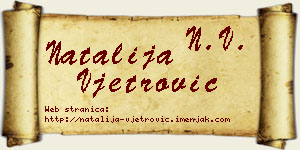 Natalija Vjetrović vizit kartica